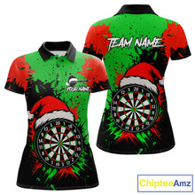 Load image into Gallery viewer, Funny Green And Red Splash Santa Christmas Darts Shirt For Women Custom Xmas Gifts Darts Jersey TDM4847