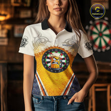 Load image into Gallery viewer, Funny Yellow Angry Beer Darts Shirt For Women Custom Darts Jersey Team Polo &amp; Quarter Zip TDM5569