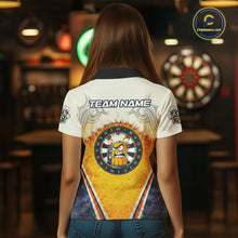 Load image into Gallery viewer, Funny Yellow Angry Beer Darts Shirt For Women Custom Darts Jersey Team Polo &amp; Quarter Zip TDM5569