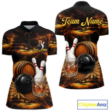 Load image into Gallery viewer, Personalized Vintage Bourbon Bowling Shirt For Women, Funny Bowling Jersey Team Polo &amp; 1/4 Zip TDM6420