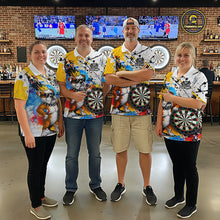 Load image into Gallery viewer, Funny Bulldog Colorful Darts Shirt For Men Custom Darts Jersey Team Polo &amp; 1/4 Zip, Darts Gifts TDM5838