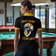 Load image into Gallery viewer, Personalized 9 Ball Skull Argyle Pattern Women&#39;s Billiard Shirts, 9 Ball Team Shirts Billiard Jersey TDM5137