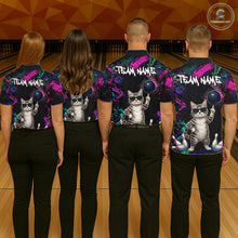 Load image into Gallery viewer, Personalized Funny Cat Graffiti Bowling Shirt For Men Custom Bowling Jersey Team Polo &amp; 1/4 Zip TDM6456