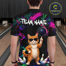 Load image into Gallery viewer, Personalized Funny Cat Graffiti Bowling Jersey For Men Custom Bowling Team Shirts Polo &amp; 1/4 Zip TDM6457