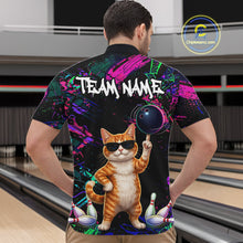 Load image into Gallery viewer, Personalized Funny Cat Graffiti Bowling Jersey For Men Custom Bowling Team Shirts Polo &amp; 1/4 Zip TDM6457