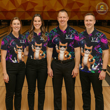 Load image into Gallery viewer, Personalized Funny Cat Graffiti Bowling Jersey For Men Custom Bowling Team Shirts Polo &amp; 1/4 Zip TDM6457