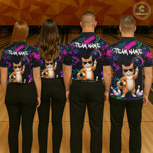 Load image into Gallery viewer, Personalized Funny Cat Graffiti Bowling Jersey For Men Custom Bowling Team Shirts Polo &amp; 1/4 Zip TDM6457