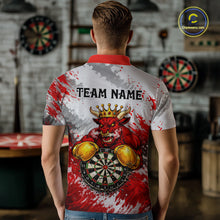 Load image into Gallery viewer, Personalized Black And Red Grunge Bull Darts Shirt For Men Custom Darts Jersey Team Polo &amp; 1/4 Zip TDM5648