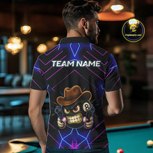 Load image into Gallery viewer, Funny Neon 8 Ball Pool Billiard Shirt For Men Custom Billiard Team Jersey Polo &amp; 1/4 Zip TDM5405