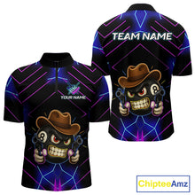 Load image into Gallery viewer, Funny Neon 8 Ball Pool Billiard Shirt For Men Custom Billiard Team Jersey Polo &amp; 1/4 Zip TDM5405