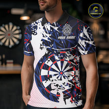 Load image into Gallery viewer, Personalized Paint Splash Darts Shirt For Men Custom Darts Jersey Team Polo &amp; 1/4 Zip |Red TDM6063