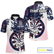 Load image into Gallery viewer, Personalized Paint Splash Darts Shirt For Men Custom Darts Jersey Team Polo &amp; 1/4 Zip |Red TDM6063