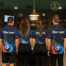 Load image into Gallery viewer, Funny Neon 8 Ball Billiard Shirt For Men Custom Navy Blue Pool Team Shirt Polo &amp; 1/4 Zip TDM5491