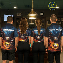 Load image into Gallery viewer, American Flag Eagle 8 Ball &amp; 9 Ball Flame Billiard Shirt For Men Custom Patriotic Billiard Jersey TDM5755