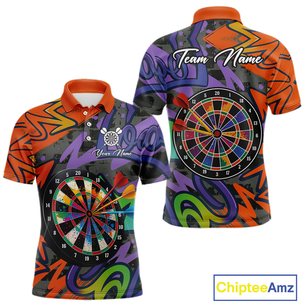 Funny Colorful Dartboard Graffiti Style Darts Shirt For Men Custom Darts Jersey, Darts Gifts TDM4901