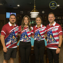 Load image into Gallery viewer, Personalized American Flag Billiard Shirt For Women Custom Patriotic Pool Team Jersey Polo &amp; 1/4 Zip TDM5610