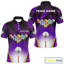 Load image into Gallery viewer, Purple Billiard Jersey For Men Custom Billiard Tournament Shirt, Pool Team Jersey Polo &amp; 1/4 Zip TDM4932