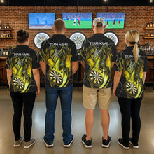 Load image into Gallery viewer, Personalized Skull &amp; Dragon Darts Shirt For Women Custom Lightning Dartboard Team Jersey |Yellow TDM5651