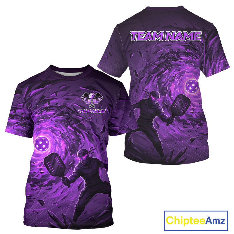 Lightning Purple Human Play Pickle Custom Men's Pickleball Ball T-Shirt Pickleball Team NYN1877