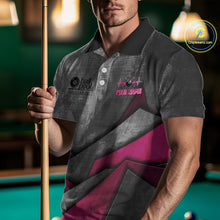 Load image into Gallery viewer, Ball Pool Billiard Polo &amp; 1/4-Zip Shirt For Men Custom Light Pink 8 Ball Billiard Team Attire NYN2385