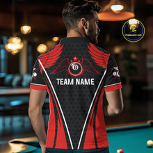 Load image into Gallery viewer, Red Wings 8 Ball Pool Team Shirts Men's Billiard Polo &amp; 1/4-Zip Personalized Billiard Gifts NYN2399