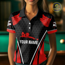 Load image into Gallery viewer, Red Wings 8 Ball Pool Team Shirts Women's Billiard Polo &amp; 1/4-Zip Personalized Billiard Gifts NYN2399