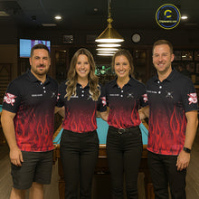 Load image into Gallery viewer, Red Flames 8 Ball Pool Team Shirts Men Billiard Polo &amp; 1/4-Zip Custom Billiard Balls &amp; Cue Gifts NYN2400