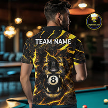 Load image into Gallery viewer, Black And Yellow Tiger Crown 8 Ball Pool Billiard Shirt For Men Personalized Billiard Team Apparel NYN2632