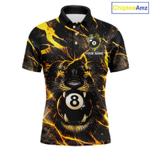 Load image into Gallery viewer, Black And Yellow Tiger Crown 8 Ball Pool Billiard Shirt For Men Personalized Billiard Team Apparel NYN2632