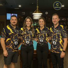 Load image into Gallery viewer, Black And Yellow Tiger Crown 8 Ball Pool Billiard Shirt For Men Personalized Billiard Team Apparel NYN2632