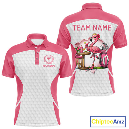 Mens Funny Golf Shirts Pub Flamingo Golf Clothing Custom Golf Team Polo, Golf Upf Shirts NYN2997