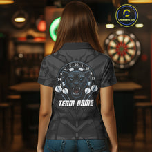 Load image into Gallery viewer, Navy Panther Darts Arrow Women's Grunge Darts Shirt - Custom Name For Darts Jersey NYN0438