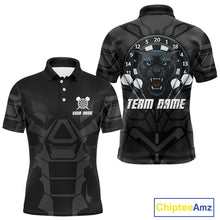 Load image into Gallery viewer, Navy Panther Darts Arrow Men's Grunge Darts Shirt - Custom Name For Darts Jersey NYN0438