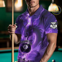 Load image into Gallery viewer, Dragon Light 8 Ball Men Billiard Polo &amp; 1/4-Zip Shirt Custom Pool Team Billiard Shirts|Purple NYN2402