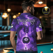 Load image into Gallery viewer, Dragon Light 8 Ball Men Billiard Polo &amp; 1/4-Zip Shirt Custom Pool Team Billiard Shirts|Purple NYN2402