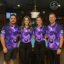 Load image into Gallery viewer, Dragon Light 8 Ball Men Billiard Polo &amp; 1/4-Zip Shirt Custom Pool Team Billiard Shirts|Purple NYN2402