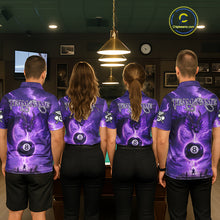 Load image into Gallery viewer, Dragon Light 8 Ball Men Billiard Polo &amp; 1/4-Zip Shirt Custom Pool Team Billiard Shirts|Purple NYN2402