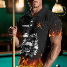 Load image into Gallery viewer, Funny Skulls Flame 8 Ball Men Billiard Team Shirts Custom Pool Ball Billiard Shirt Designs NYN2403
