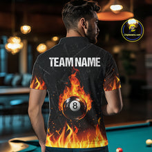 Load image into Gallery viewer, Funny Skulls Flame 8 Ball Men Billiard Team Shirts Custom Pool Ball Billiard Shirt Designs NYN2403