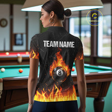 Load image into Gallery viewer, Funny Skulls Flame 8 Ball Women Billiard Team Shirts Custom Pool Ball Billiard Shirt Designs NYN2403