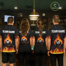Load image into Gallery viewer, Funny Skulls Flame 8 Ball Men Billiard Team Shirts Custom Pool Ball Billiard Shirt Designs NYN2403