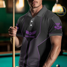 Load image into Gallery viewer, Thunder Purple 8 Ball Pool Men Billiard Polo &amp; 1/4-Zip Jersey Custom Billiard Shirt Designs NYN2410