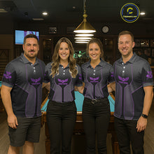 Load image into Gallery viewer, Thunder Purple 8 Ball Pool Men Billiard Polo &amp; 1/4-Zip Jersey Custom Billiard Shirt Designs NYN2410
