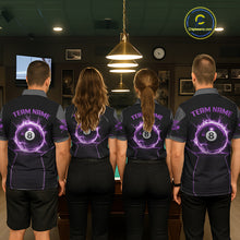Load image into Gallery viewer, Thunder Purple 8 Ball Pool Men Billiard Polo &amp; 1/4-Zip Jersey Custom Billiard Shirt Designs NYN2410