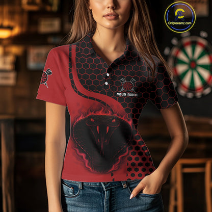 Black-Red Color Custom Flame Dragons Dart Shirt For Women, Dart Team Jerseys NYN0093