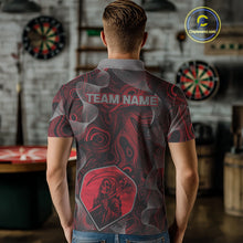 Load image into Gallery viewer, Grim Reaper Darts Flight &amp; Red Swirl Men's Darts Team Shirt Custom Name For Players NYN0460