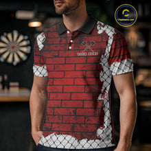 Load image into Gallery viewer, Brick-Wall Fierce Bulldog Men&#39;s Darts Team Shirt - Personalized Name For Players NYN0462