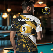 Load image into Gallery viewer, Lightning Yellow Billiard 8 Ball &amp; 9 Ball Pool Shirt For Men Custom Camo Billiard Team Jersey NYN3424