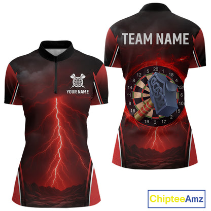 Lightning Dartboard Custom Funny Quarter-Zip Shirt For Women - Darts Team Jersey NYN0705
