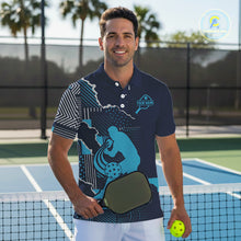 Load image into Gallery viewer, Custom Blue Torn Pickleball Paddle League Jerseys For Men Pickleball Team Shirts NYN2143